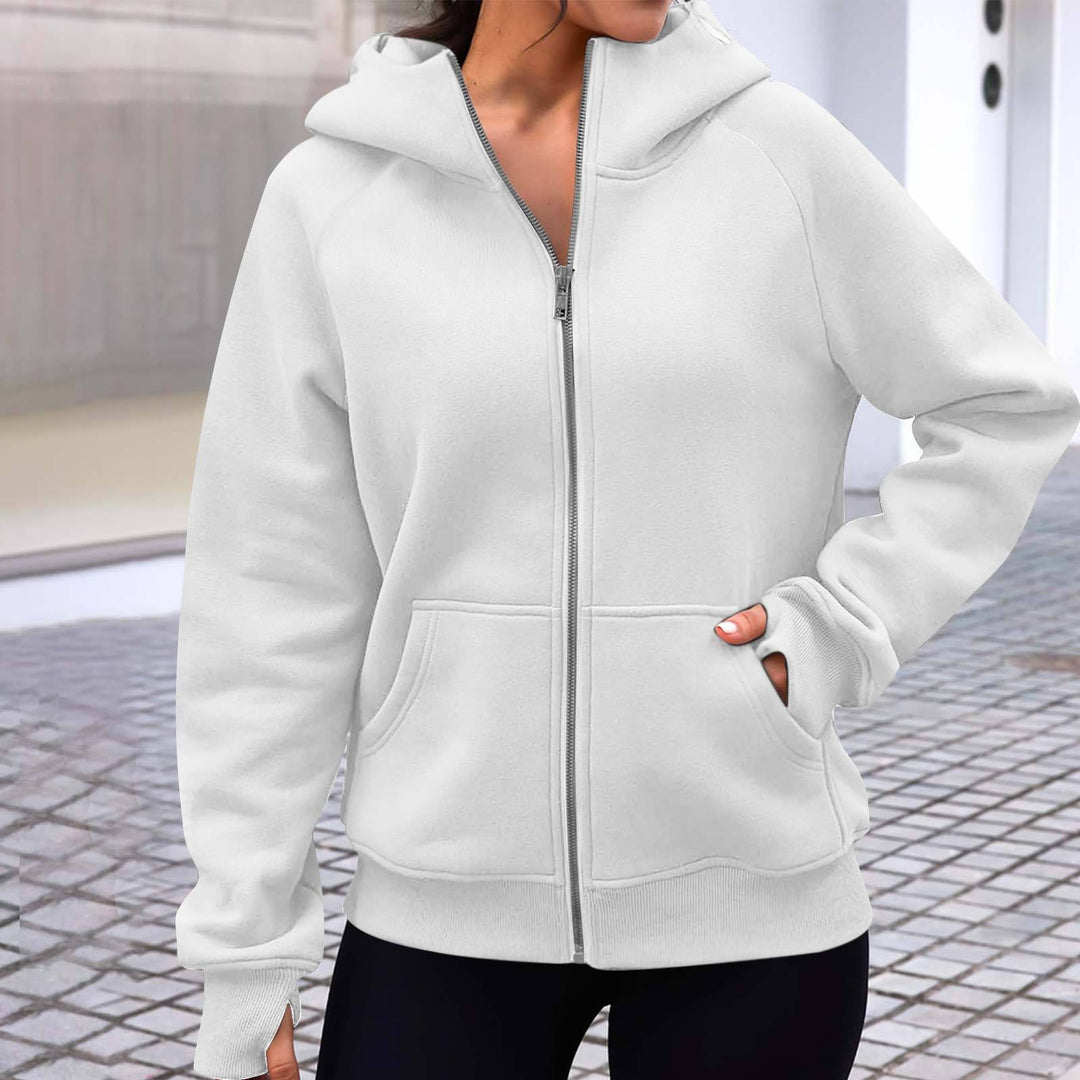 Veste à capuche confortable pour femmes avec fermeture éclair complète Chic & Stil