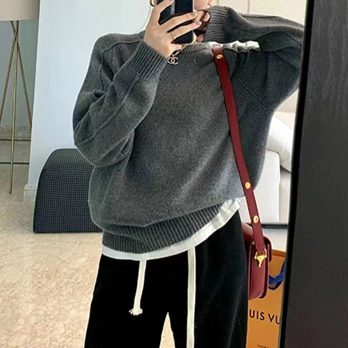 Ladies large knit sweater with loose fit and soft texture Lune London