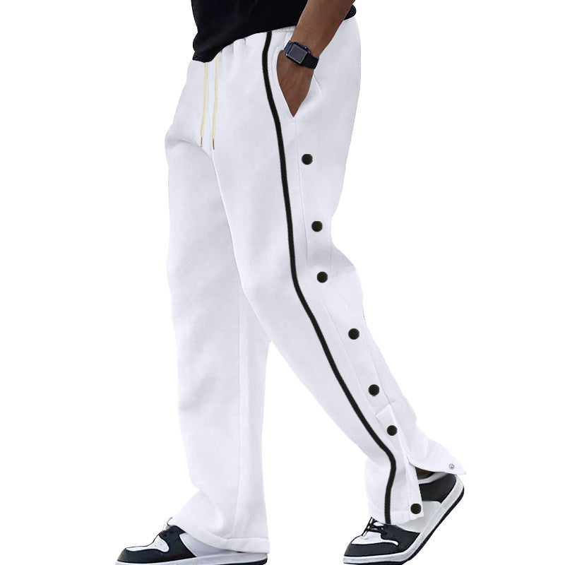 Sport leisure pants for men with snap buttons on the side and elastic waist Lune London