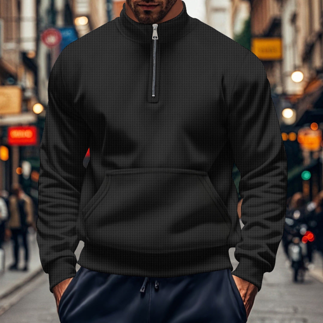 Men's sporty hooded sweatshirt with zipper and practical pockets Lune London