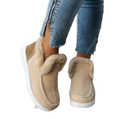 Ladies comfortable fleece slippers with warm lining and non-slip sole Lune London