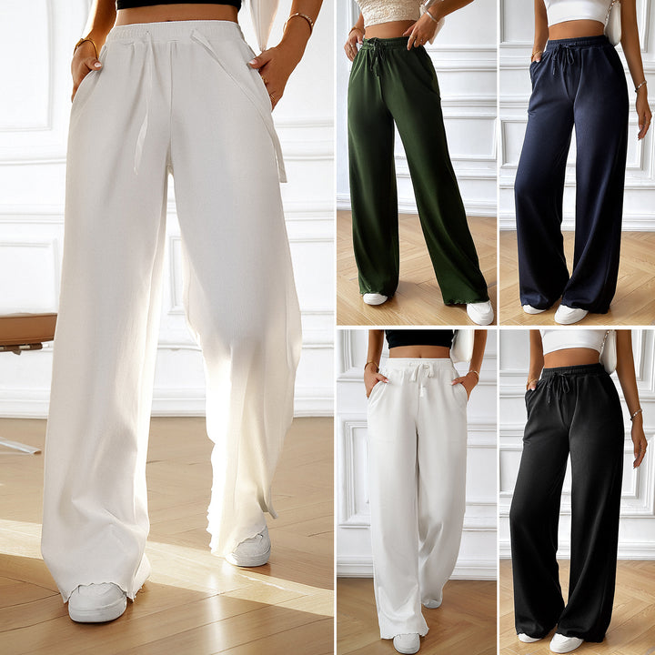 Lune London high-waisted casual pants for women with elastic waistband