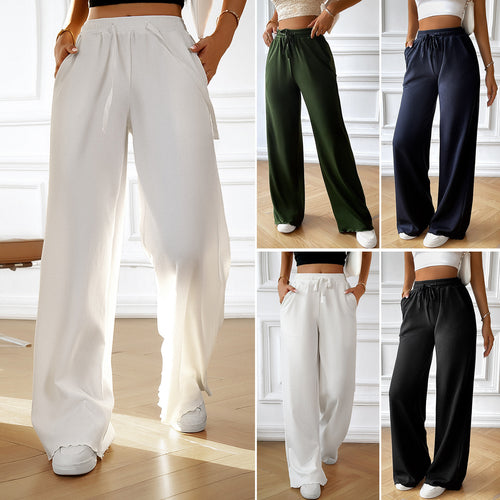 Lune London high-waisted casual pants for women with elastic waistband