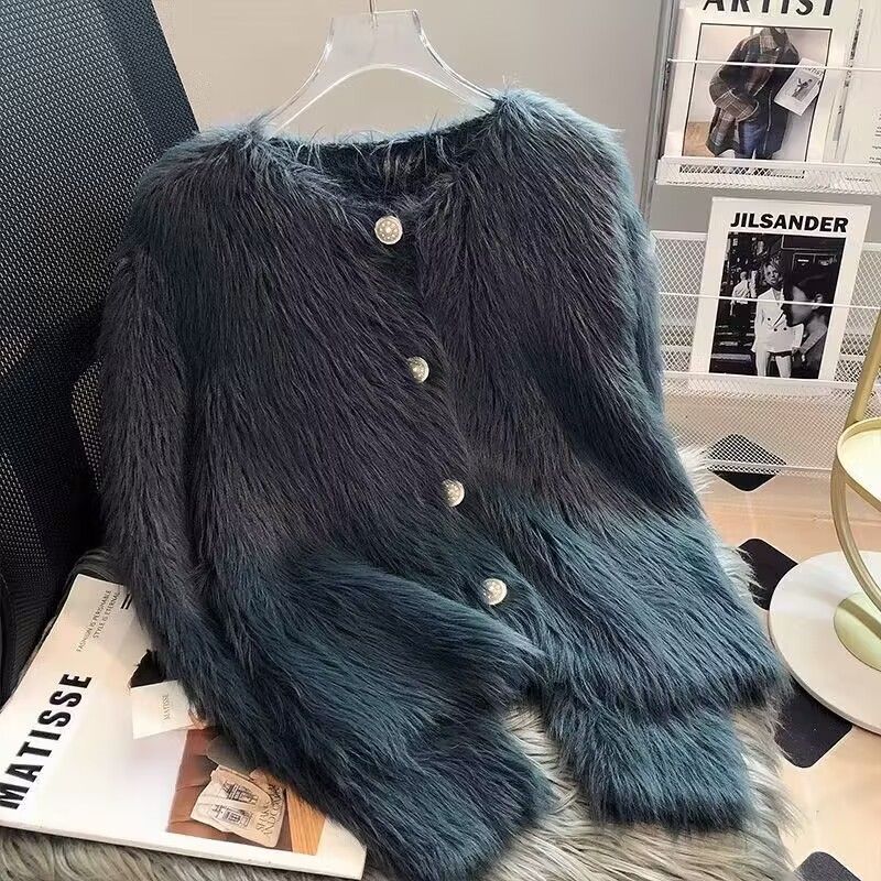 Femmes Cardigan Fluffy avec Détails de Bouton Élégants Chic & Stil