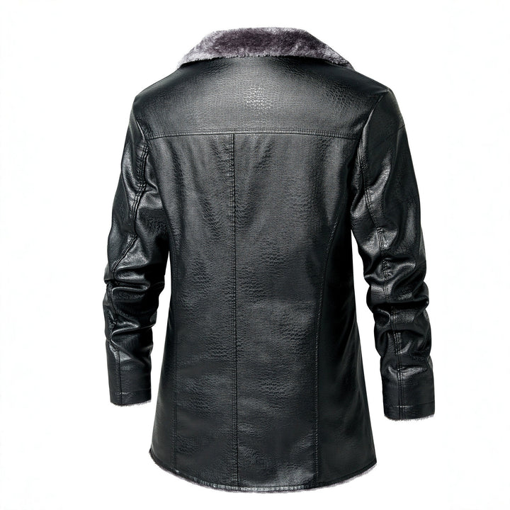 Men's synthetic leather jacket with luxurious fleece lining Lune London