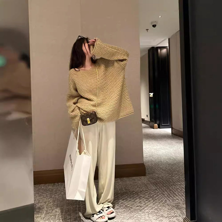 Pull surdimensionné en tricot épais pour femmes avec coupe large Chic & Stil
