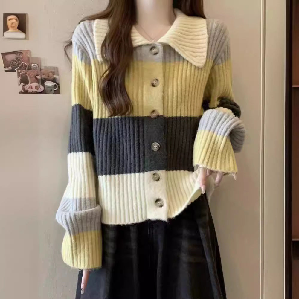 Knitted jacket for women with a wide rib design and an oversized fit Lune London