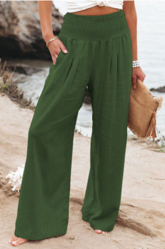 Pantalon Palazzo décontracté pour femmes avec taille élastique et poches latérales Chic & Stil