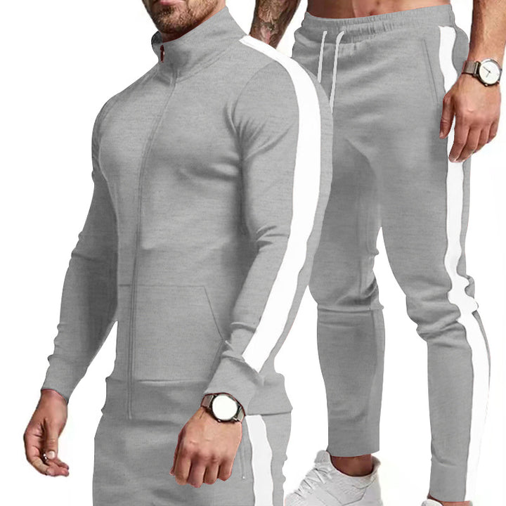 Men's sports tracksuit with high collar and side stripes Lune London