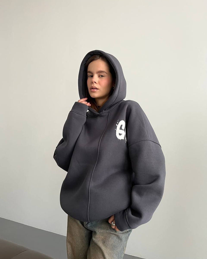 Oversized hooded sweatshirt for women with a comfortable fit and casual sleeves Lune London