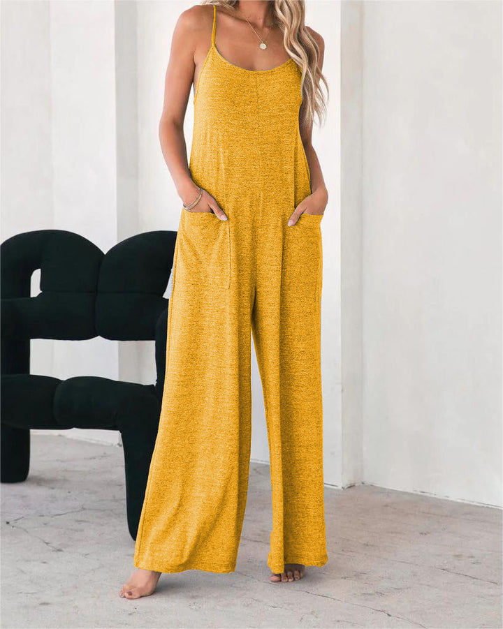 Ladies Casual Jumpsuit with Wide Legs and Practical Pockets Lune London