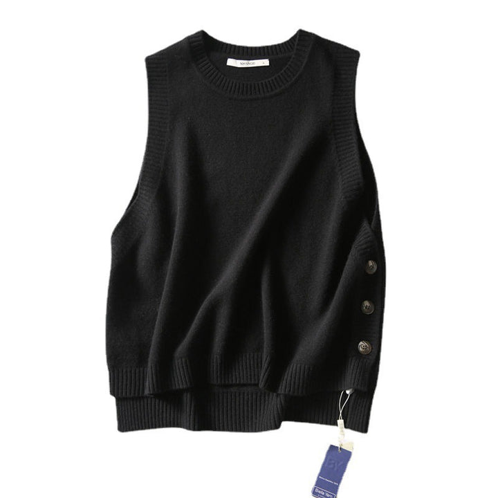 Gilet en tricot pour femmes avec des boutons décoratifs et un grand confort de port Chic & Stil