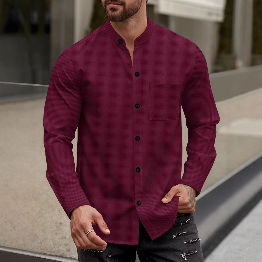 Men's Elegant Shirt with Stand Collar Lune London