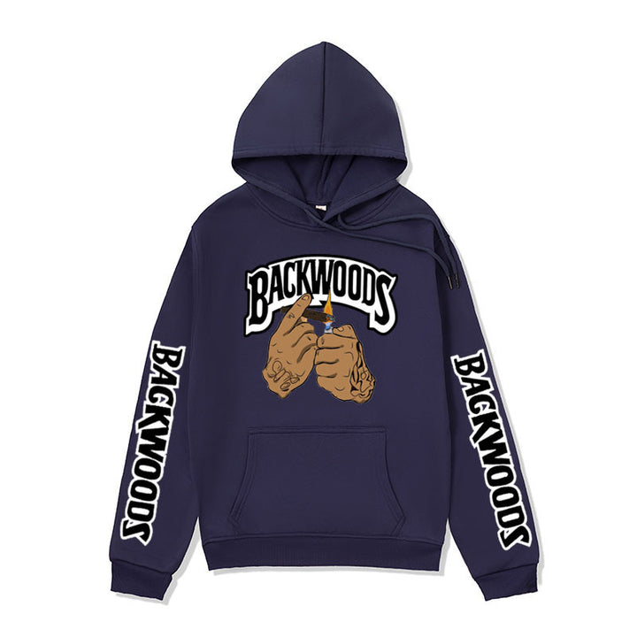Women’s hooded sweater with creative graphic design and side kangaroo pockets Lune London