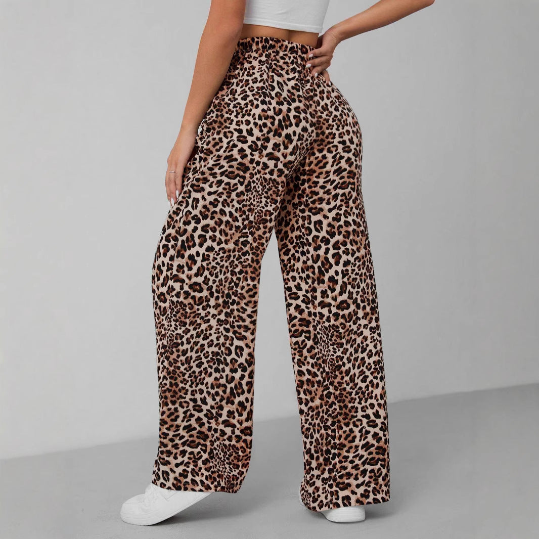 Leopard print palazzo pants for women with a relaxed fit Lune London