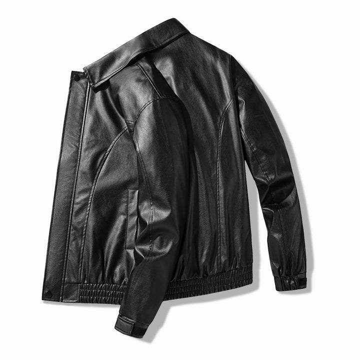 Casual faux leather jacket for men with elastic waist Lune London
