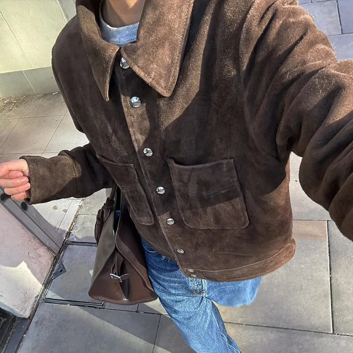 Veste en suédine pour femme avec poches pratiques Chic & Stil