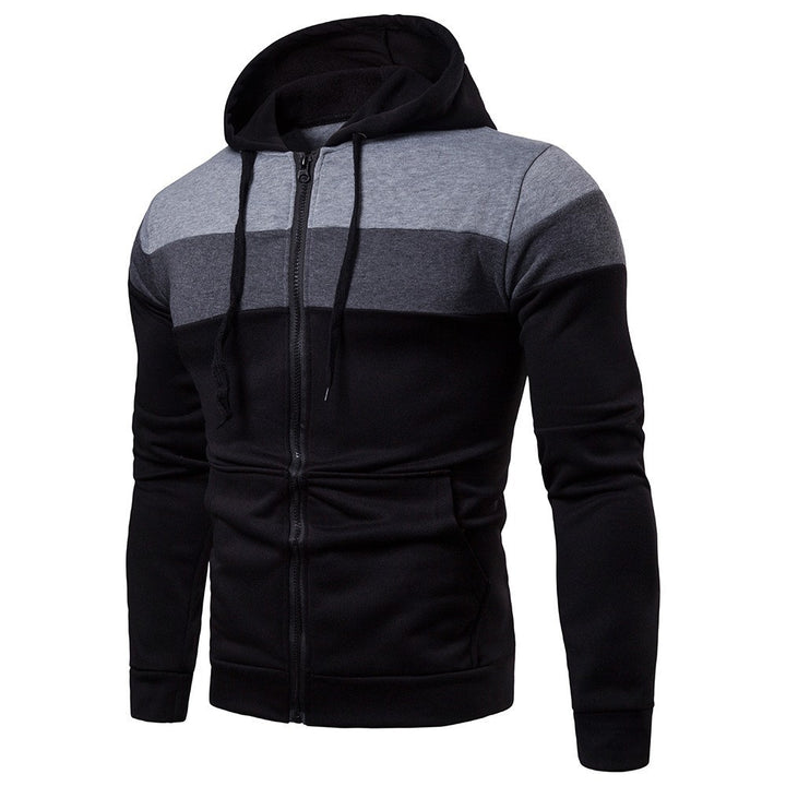 Fashion hooded jacket for men with chic and stylish color block design