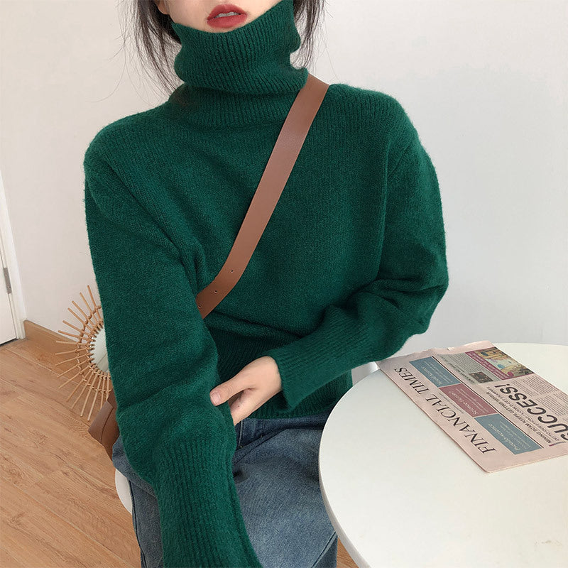 Pull à col roulé féminin à la mode en tricot doux Chic & Stil