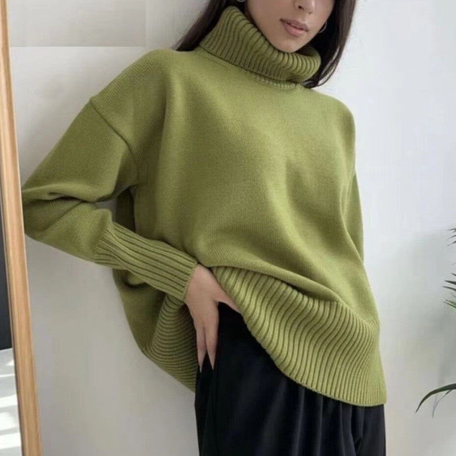 Loop collar sweater for women in soft material Lune London