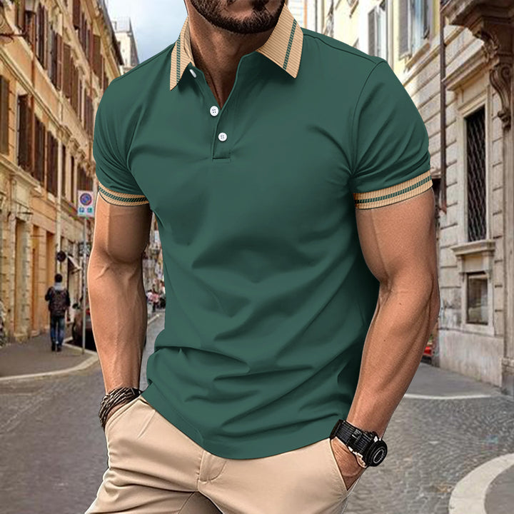 Stylish performance polo for men with contrasting collar Lune London