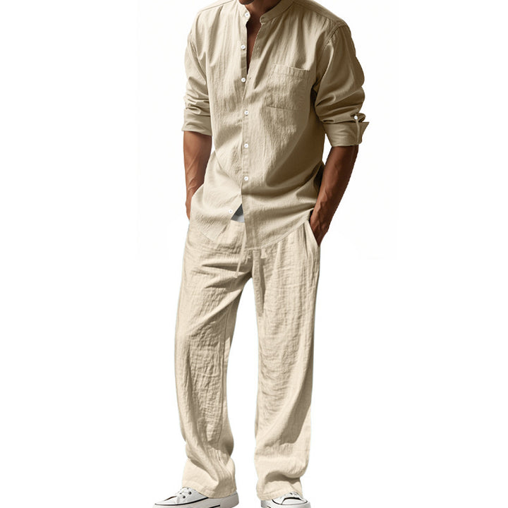 Linen leisure set for men with a modern cut and practical pockets Lune London