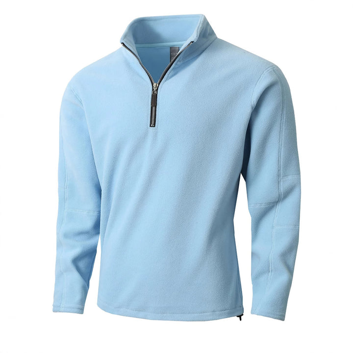Men's fleece sweater with modern high collar and attractive zip closure details Lune London