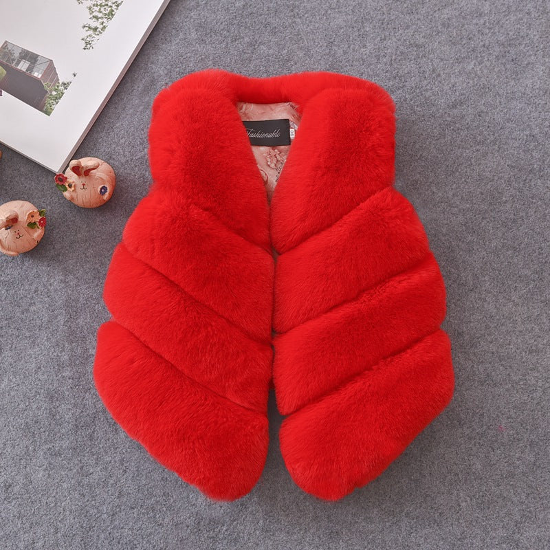 Ladies Soft Faux Fur Gilet with Padded Collar Lune London