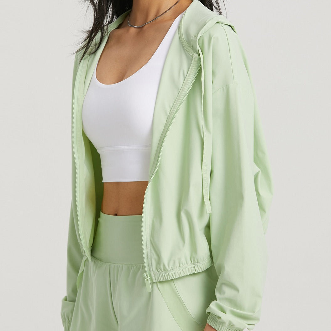 Sports hoodie for women with a generous cut and combination of breathable materials Lune London