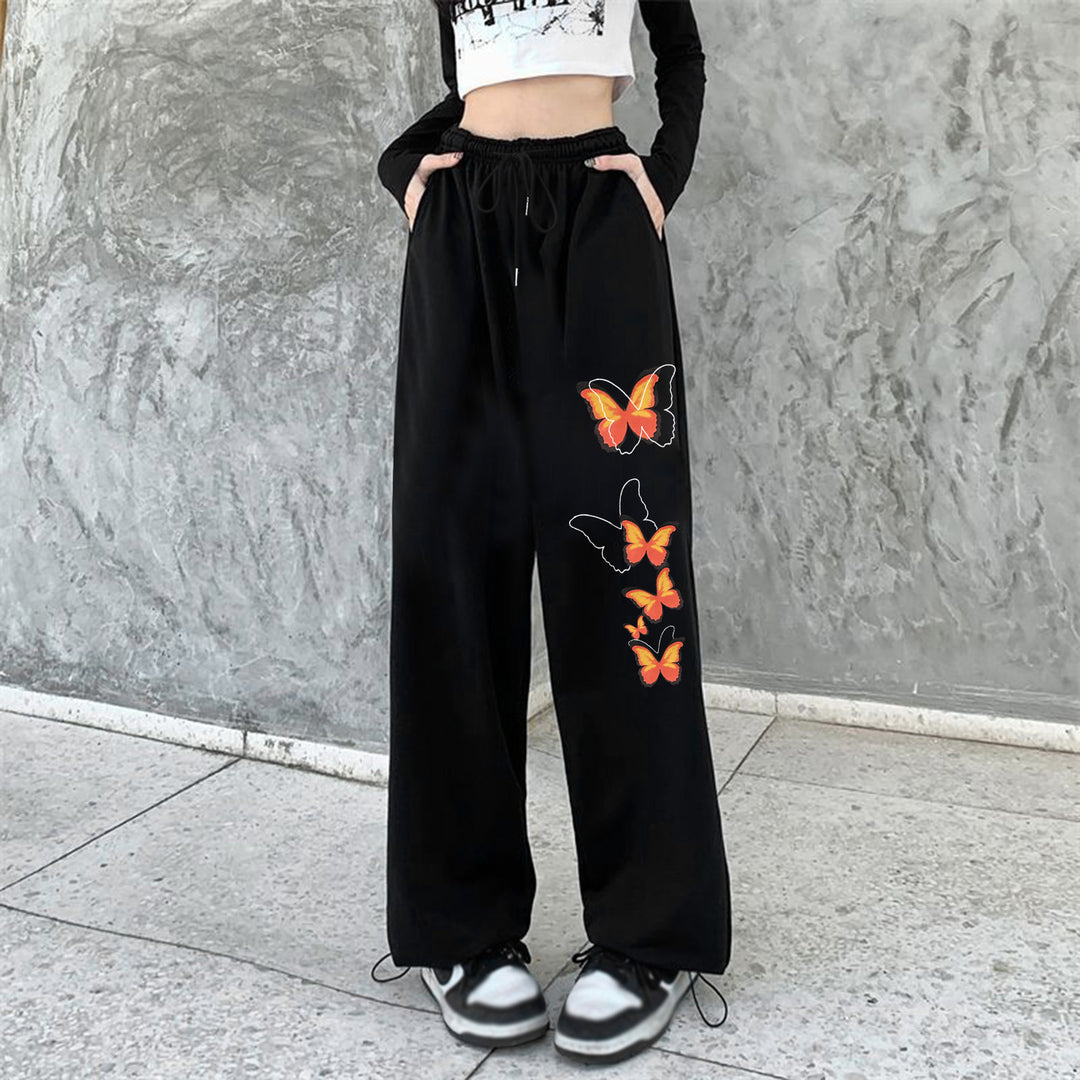 Women's jogging pants with colorful butterfly design Chic & Stil