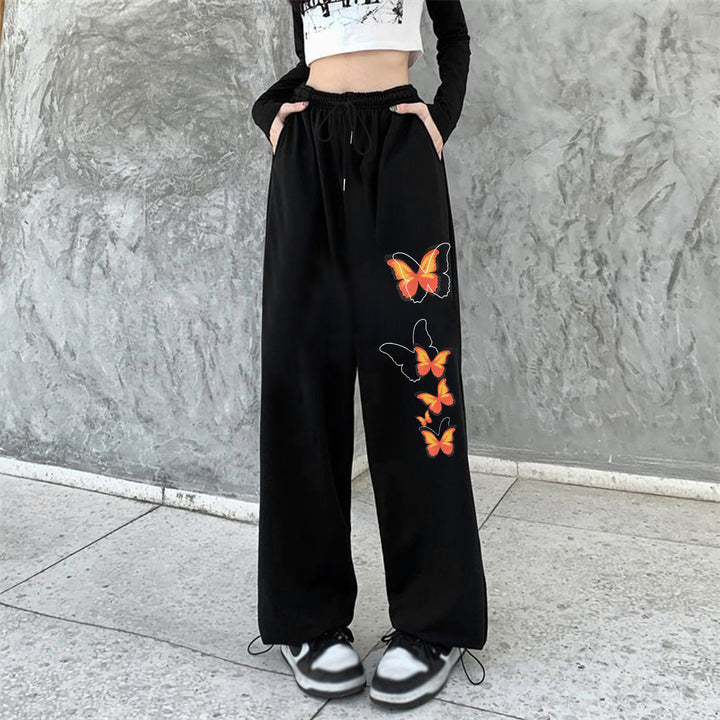 Women's jogging pants with colorful butterfly design Chic & Stil