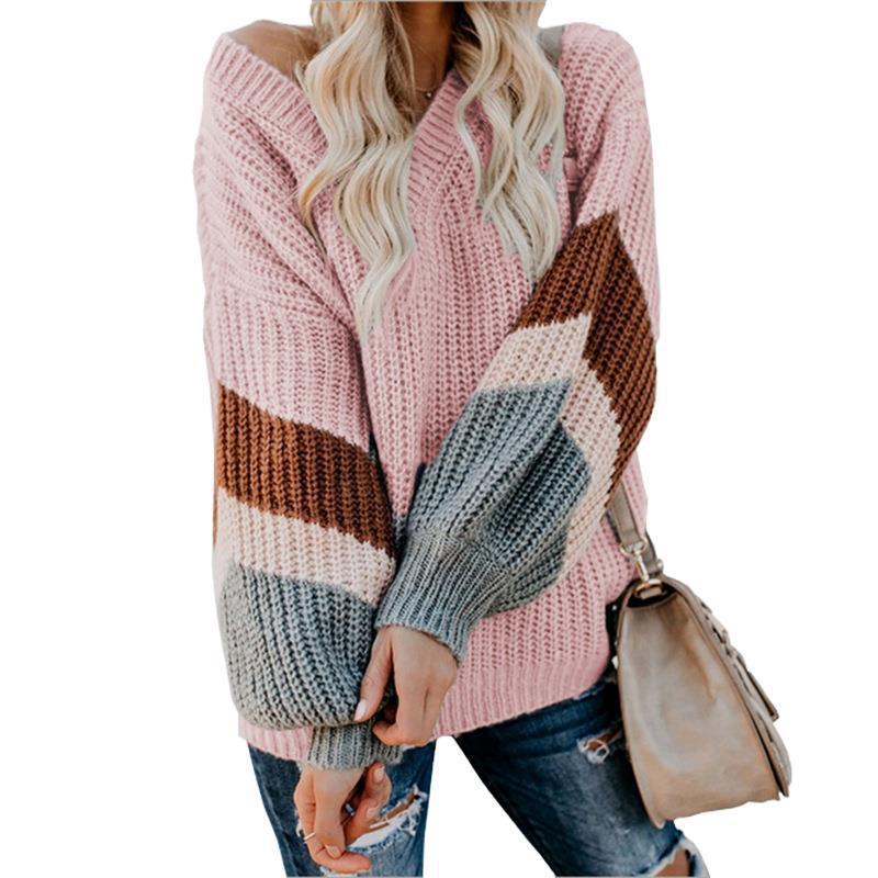 Pull en tricot pour femmes avec un design moderne à blocs de couleurs et une coupe ample Lune London