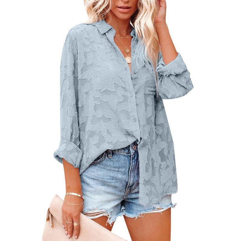 Plus size floral print blouse with airy cut Lune London