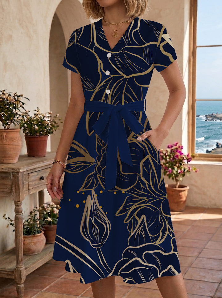 Women’s midi dress with floral design and comfortable fit Lune London