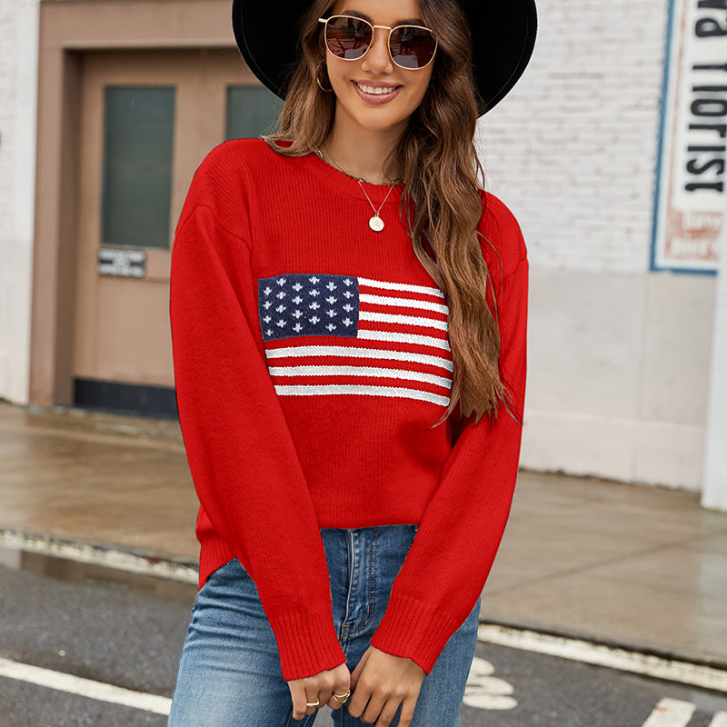 Casual sweater for women with flag pattern Lune London