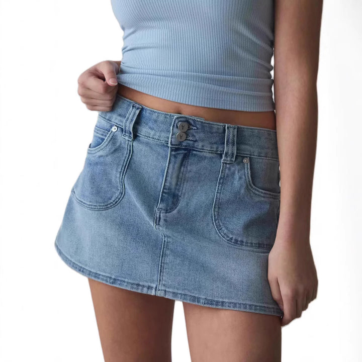 Women Denim Mini Skirt with High-Quality Pockets and Modern Cut Lune London