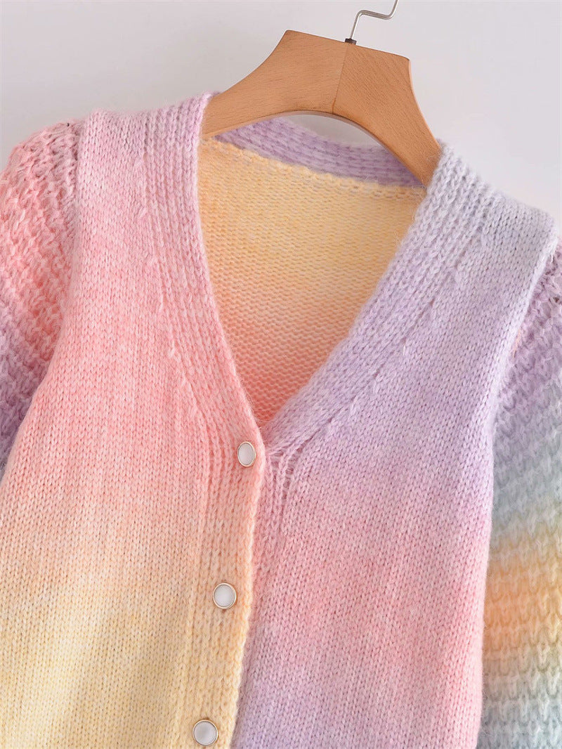 Gradient knit jacket for women with original ribbed design Lune London