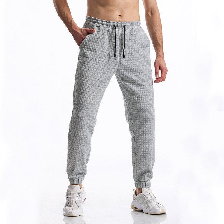 Casual pants for men with textured surface and elastic waistband Lune London