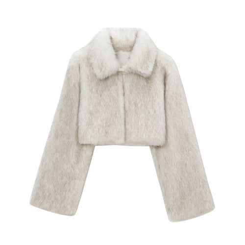 Faux fur jacket for women with elegant cut and wide sleeves Lune London