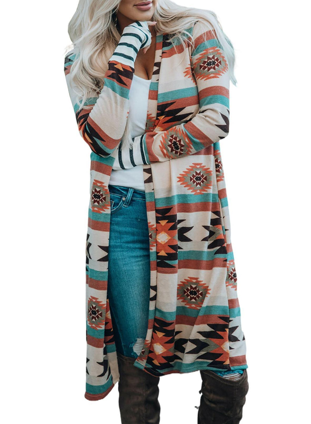 Cardigan kimono pour femmes à manches longues avec motif unique Chic & Stil