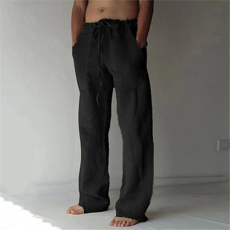 Casual linen pants for men with adjustable waist and side pockets Lune London