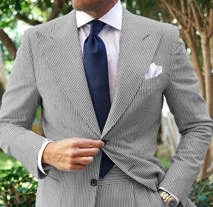Lune London striped elegant suit jacket for men