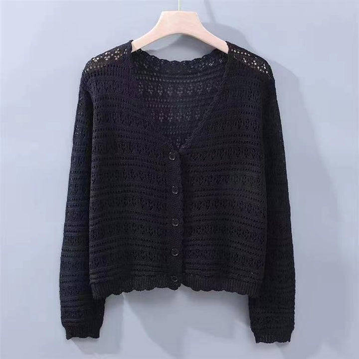 Ladies' vest with an airy crochet look and an adorable V neck Lune London