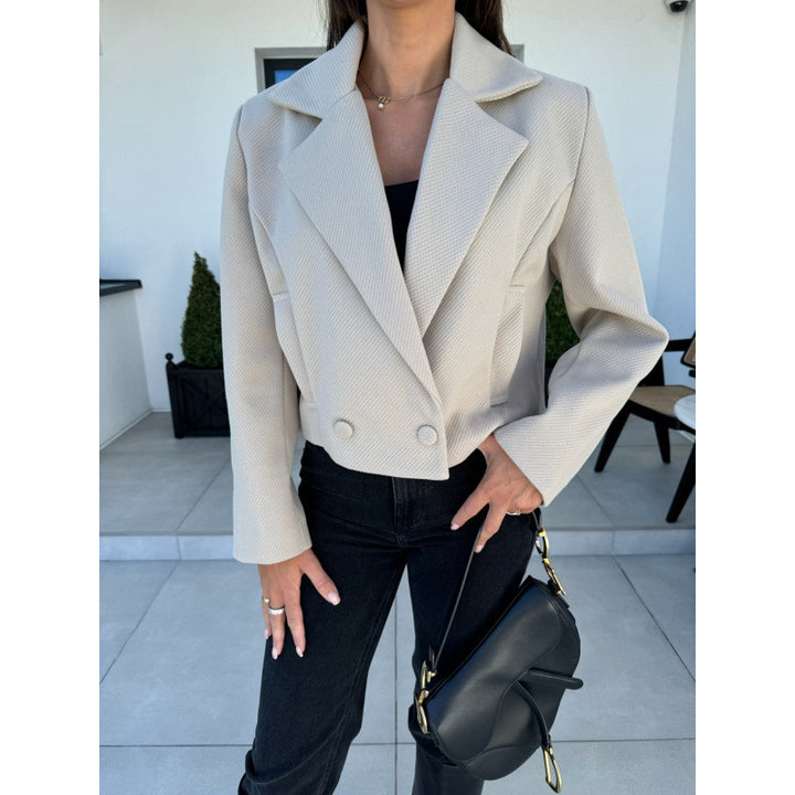 Cropped double-breasted blazer jacket for women Lune London
