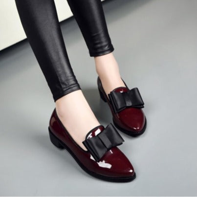 Ladies Elegant Ballet Flats with Large Bow Detail Lune London