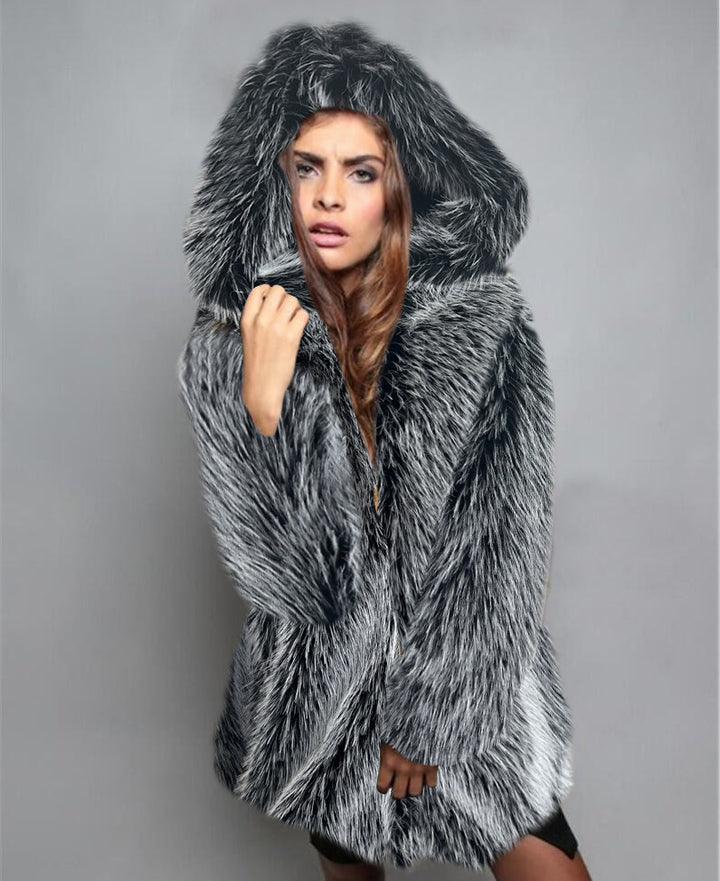 Ladies Luxury Coat in Faux Lune London