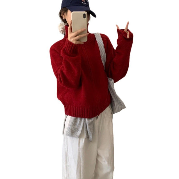 Cardigan pour femme avec col haut et fermeture éclair pratique Chic & Stil
