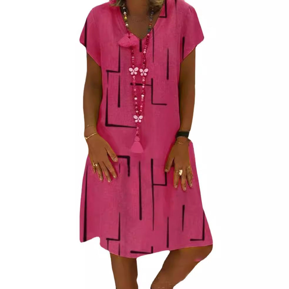 Casual summer dress for women with a modern graphic design and a flattering cut Lune London