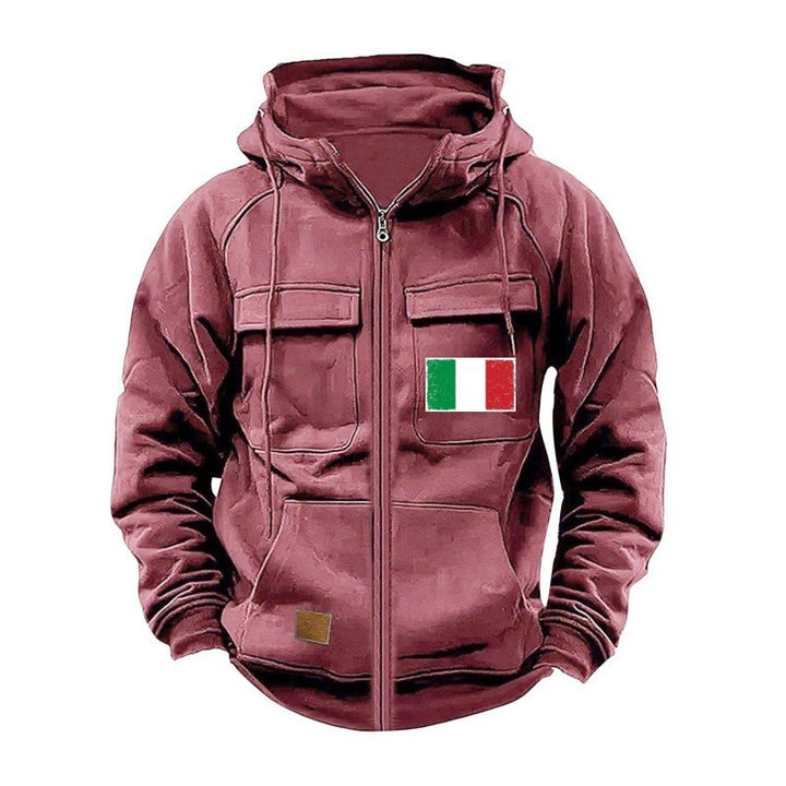 Trendy hooded jacket for men with practical pockets and adjustable collar Lune London