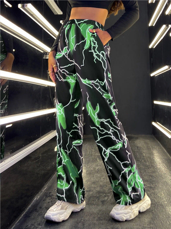 Women wide stylish pants with unique shine effect Lune London